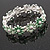 Pastel Green Enamel Multi Daisy Flex Bracelet in Light Silver Tone - 20cm Long - M/L - view 8
