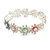 Pastel Multi Enamel Multi Daisy Flex Bracelet in Light Silver Tone - 20cm Long - M/L - view 2