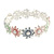 Pastel Multi Enamel Multi Daisy Flex Bracelet in Light Silver Tone - 20cm Long - M/L - view 8