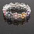 Pastel Multi Enamel Multi Daisy Flex Bracelet in Light Silver Tone - 20cm Long - M/L - view 7