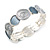 Metallic Silver/Grey Enamel Rose Floral Flex Bracelet in Light Silver Tone - 18cm Long - M - view 6