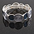 Metallic Silver/Grey Enamel Rose Floral Flex Bracelet in Light Silver Tone - 18cm Long - M - view 4