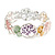 Multicoloured Pastel Shades Enamel Tree Of Life Flex Bracelet in Light Silver Tone - 18cm Long - M - view 5