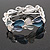 Purple/Metallic White/Blue Enamel Leafy Floral Flex Bracelet In Silver Tone - 17cm Long - Size S/M - view 4