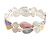 Pastel Multi Enamel Leafy Floral Flex Bracelet In Silver Tone - 17cm Long - Size S/M - view 5