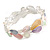 Pastel Multi Enamel Leafy Floral Flex Bracelet In Silver Tone - 17cm Long - Size S/M - view 4