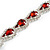 Party/Birthday/Wedding Red/Clear Diamante Teardrop Element Bracelet In Silver Tone Metal - 17cm Long - view 4