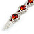 Party/Birthday/Wedding Red/Clear Diamante Teardrop Element Bracelet In Silver Tone Metal - 17cm Long - view 5