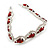 Party/Birthday/Wedding Red/Clear Diamante Teardrop Element Bracelet In Silver Tone Metal - 17cm Long - view 6