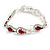 Party/Birthday/Wedding Red/Clear Diamante Teardrop Element Bracelet In Silver Tone Metal - 17cm Long - view 7