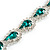 Party/Birthday/Wedding Emerald Green/Clear Diamante Teardrop Element Bracelet In Silver Tone Metal - 17cm Long - view 4