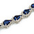 Party/Birthday/Wedding Midnight Blue/Clear Diamante Teardrop Element Bracelet In Silver Tone Metal - 17cm Long - view 4