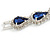 Party/Birthday/Wedding Midnight Blue/Clear Diamante Teardrop Element Bracelet In Silver Tone Metal - 17cm Long - view 6
