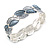 Metallic Silver/ Grey Enamel Leafy Stretch Bracelet in Rhodium Plated Finish - 18cm L - Medium - view 2