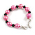 12mm D/Pink/Black Glass Bead Bracelet - Size S - 16cm L/3cm Ext (Natural Irregularities) - view 4