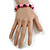 12mm D/Pink/Black Glass Bead Bracelet - Size S - 16cm L/3cm Ext (Natural Irregularities) - view 3