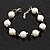 12mm D/Cream/Black Glass Bead Bracelet - Size S - 16cm L/3cm Ext (Natural Irregularities) - view 2