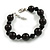 12mm D/Black Glass Bead Bracelet - Size S - 16cm L/3cm Ext (Natural Irregularities) - view 5