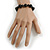 12mm D/Black Glass Bead Bracelet - Size S - 16cm L/3cm Ext (Natural Irregularities) - view 3