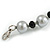 12mm D/Grey/Black Glass Bead Bracelet - Size S - 16cm L/3cm Ext (Natural Irregularities) - view 4