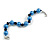 12mm D/Blue/Black Glass Bead Bracelet - Size S - 16cm L/3cm Ext (Natural Irregularities) - view 2