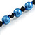 12mm D/Blue/Black Glass Bead Bracelet - Size S - 16cm L/3cm Ext (Natural Irregularities) - view 6