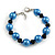 12mm D/Blue/Black Glass Bead Bracelet - Size S - 16cm L/3cm Ext (Natural Irregularities) - view 7