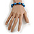 12mm D/Blue/Black Glass Bead Bracelet - Size S - 16cm L/3cm Ext (Natural Irregularities) - view 3