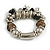 Chunky Charm Glass Heart Flex Bracelet in Silver Tone - 18cm L - Medium - view 4