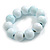 20mm/White Wooden Bead with Green Marble Pattern Flex Bracelet - 19cm Long - Size M/L - view 2