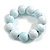 20mm/White Wooden Bead with Green Marble Pattern Flex Bracelet - 19cm Long - Size M/L - view 5