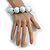 20mm/White Wooden Bead with Green Marble Pattern Flex Bracelet - 19cm Long - Size M/L - view 3