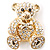 Gold Teddy Bear Costume Brooch