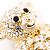 Gold Teddy Bear Costume Brooch - view 2