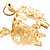 Gold Turtle Costume Brooch - view 2