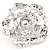 Silver Crystal Rose Brooch - view 3