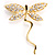 Gold Butterfly Fashion Brooch