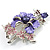 Magnificent Purple Crystal Rose Brooch - view 2