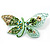 Green Crystal Batterfly Pin Brooch