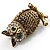 Copper Crystal Owl Brooch - view 3
