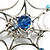 Silver Plated Rhinestone Spider Web Brooch - view 4