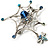 Silver Plated Rhinestone Spider Web Brooch - view 17