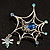 Silver Plated Rhinestone Spider Web Brooch - view 11