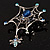 Silver Plated Rhinestone Spider Web Brooch - view 10