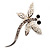 Silver Plated Filigree Crystal Dragonfly Costume Brooch