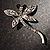 Silver Plated Filigree Crystal Dragonfly Costume Brooch - view 6