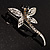 Silver Plated Filigree Crystal Dragonfly Costume Brooch - view 7
