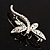 Silver Plated Filigree Crystal Dragonfly Costume Brooch - view 8