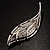 Silver Crystal Leaf Brooch - view 3