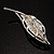 Silver Crystal Leaf Brooch - view 8